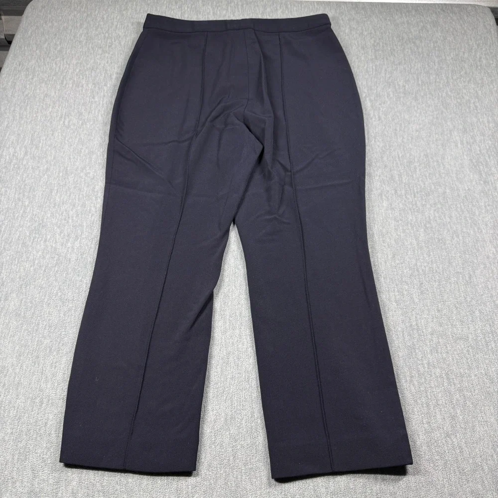Tory Burch Pants Womens 16 Blue Straight Leg Dress Trousers Crease Front Elastic